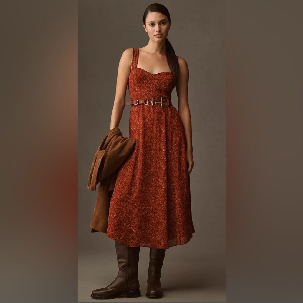 Reformation Lela Sweetheart A-Line Midi Dress